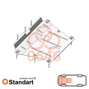 Захист двигуна, КПП і радіатора для Renault Duster 2009-2018- KOLCHUGA Standart 1.0646.00 фото