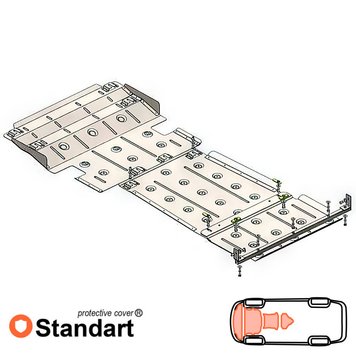 Захист двигуна, КПП, радіатора і роздатки для Ssаng Yong Musso 2018- KOLCHUGA Standart 1.1282.00 фото