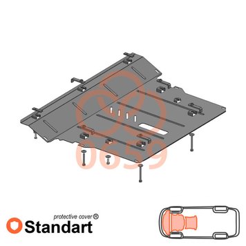 Захист двигуна, КПП і радіатора для Opel Astra K 2015-2021 KOLCHUGA Standart 1.0659.00 фото