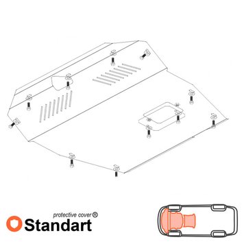 Захист двигуна, КПП і радіатора для Hyundai Santa Fe 2001-2006 KOLCHUGA Standart 1.0085.00 фото
