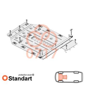 Захист двигуна і КПП для Mercedes-Benz W169 А 160 / 180 / 200 2004-2012 KOLCHUGA Standart 1.0717.00 фото