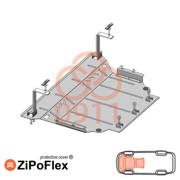 Захист двигуна, КПП і радіатора для Volkswagen T-ROC 2017- KOLCHUGA ZiPoFlex 2.0911.00 фото