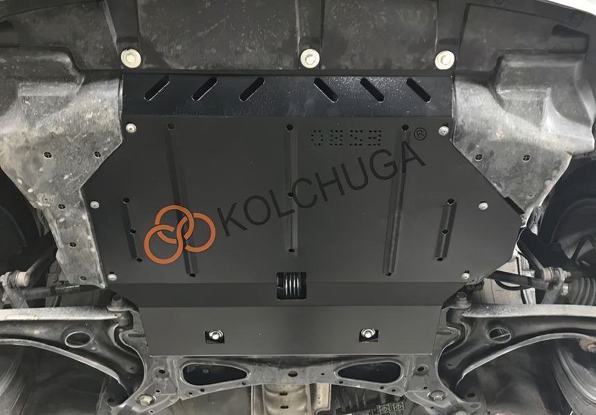 Защита двигателя и КПП для Honda Jazz 2013-2020 KOLCHUGA ALuOX 3.0853.00 фото ##SPECS## Объем двигателя: V-1,5и | Примечание: АКПП