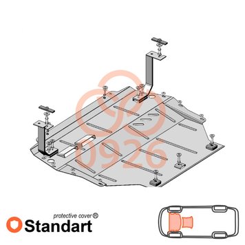 Захист двигуна і КПП для Volkswagen Caddy WeBasto IV 2015-2020 KOLCHUGA Standart 1.0926.00 фото