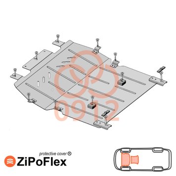 Захист двигуна і КПП для Fiat Doblo III K9 2022- KOLCHUGA ZiPoFlex 2.0912.00 фото