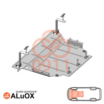 Захист двигуна, КПП і радіатора для Volkswagen T-ROC 2017- KOLCHUGA ALuOX 3.0911.00 фото