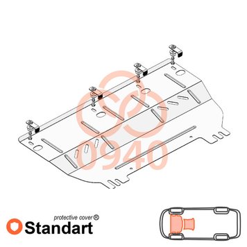 Захист двигуна і КПП для Opel Crossland X 2017- KOLCHUGA Standart 1.0940.00 фото