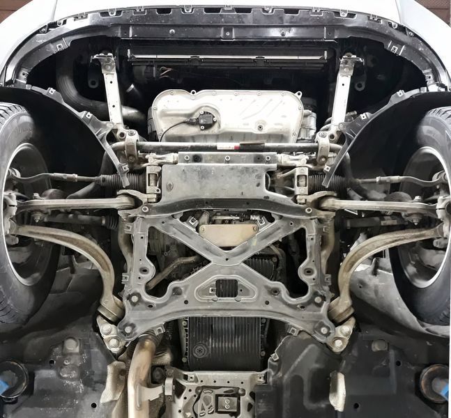 Защита двигателя, КПП и радиатора для Bentley Bentayga 2015- KOLCHUGA Standart 1.0898.00 фото ##SPECS## Объем двигателя: 4.0 | Примечание: АКПП /4x4/ устанавливается поверх штатной защиты