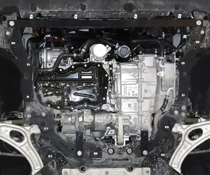 Захист двигуна і КПП для Ford Kuga 2019- KOLCHUGA ALuOX 3.1031.00 фото ##SPECS## Об'єм двигуна: V-1.5i; 1.5D; 2.0D; 2.5hybrid | Примітка: