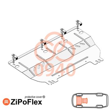 Захист двигуна і КПП для Opel Crossland X 2017- KOLCHUGA ZiPoFlex 2.0940.00 фото