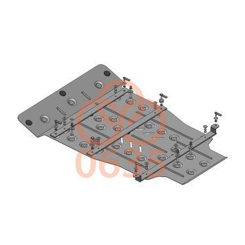 Захист двигуна, КПП і радіатора для Volkswagen Touareg 2002-2018 KOLCHUGA ALuOX 3.0635.00 фото ##SPECS## Об'єм двигуна: V-2,5TDI; 3.0 D | Примітка: АКПП