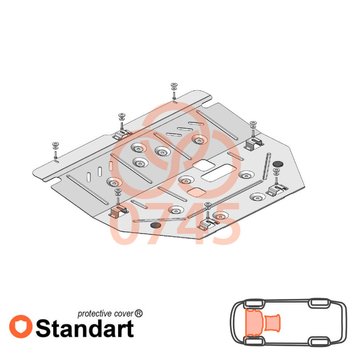 Захист двигуна і КПП для Renault Scenic 2017- KOLCHUGA Standart 1.0745.00 фото