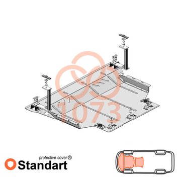 Захист двигуна, КПП і радіатора для Volkswagen Caddy V 2020- KOLCHUGA Standart 1.1073.00 фото