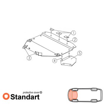 Захист двигуна і радіатора для Audi A4 B5 1994-2001 KOLCHUGA Standart 1.9226.00 фото