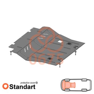 Захист двигуна, КПП і радіатора для Peugeot 308 2013-2021 KOLCHUGA Standart 1.0675.00 фото