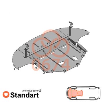Захист двигуна, КПП і радіатора для Kia Optima 2015- KOLCHUGA Standart 1.0674.00 фото