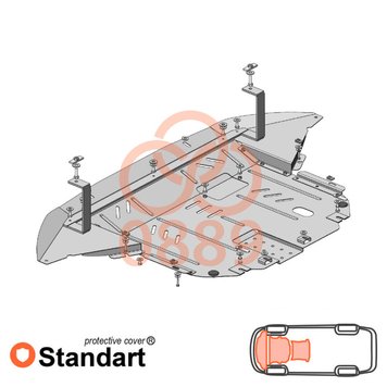 Захист двигуна, КПП і радіатора для Hyundai Santa Fe 2018-2020 KOLCHUGA Standart 1.0889.00 фото