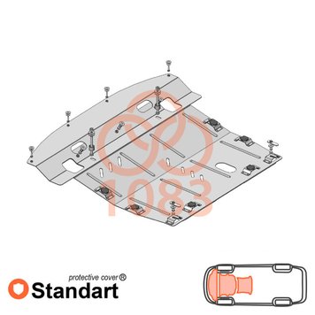 Захист двигуна, КПП і радіатора для Nissan Murano II Z51 2008-2014 KOLCHUGA Standart 1.1083.00 фото