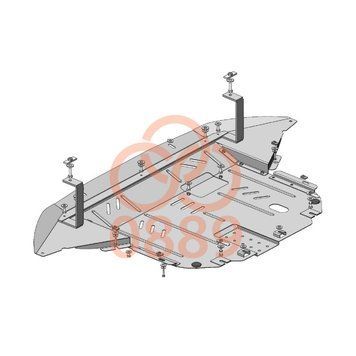 фото Захист двигуна, КПП і радіатора для Hyundai Santa Fe 2018-2020 KOLCHUGA ZiPoFlex 2.0889.00  ##SPECS## Об'єм двигуна: V-2,2CRDI; 2,4 | Примітка: