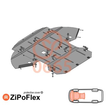 Захист двигуна, КПП і радіатора для Audi A8 D3 2005-2010 KOLCHUGA ZiPoFlex 2.0665.00 фото