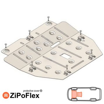 Захист двигуна і КПП для Renault Kangoo 2021- KOLCHUGA ZiPoFlex 2.1254.00 фото