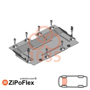 Захист двигуна, рульової рейки для Mercedes-Benz W205 C 200 2014- KOLCHUGA ZiPoFlex 2.1035.00 фото