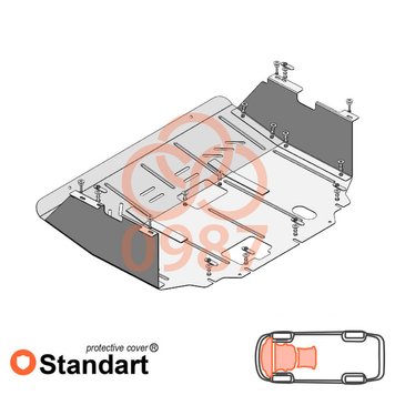 Захист двигуна, КПП і радіатора для Ford Tourneo Custom / Transit Custom 2019-2023 KOLCHUGA Standart 1.0987.00 фото