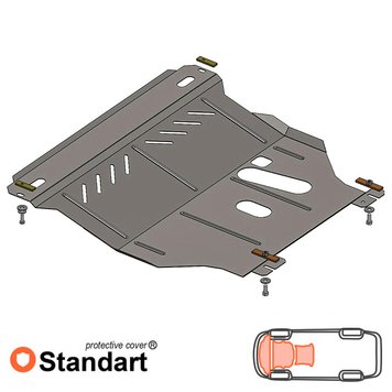 Захист двигуна, КПП і радіатора для Daewoo Sens 1997- KOLCHUGA Standart 1.9106.00 фото