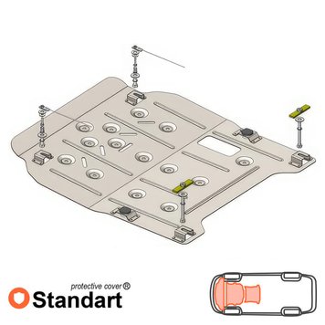 Захист двигуна, КПП і радіатора для Opel Zafira Tourer С 2011- KOLCHUGA Standart 1.0504.00 фото