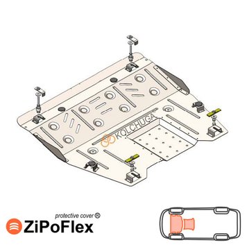 Захист двигуна і КПП для Ford Flex 2008-2019 KOLCHUGA ZiPoFlex 2.1017.00 фото