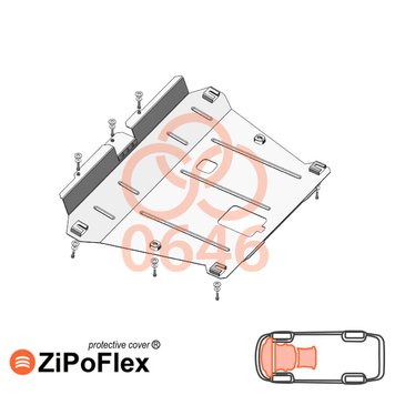 Захист двигуна, КПП і радіатора для Renault Duster 2009-2018- KOLCHUGA ZiPoFlex 2.0646.00 фото