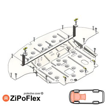 Захист двигуна, КПП і радіатора для Kia K5 2015-2018 KOLCHUGA ZiPoFlex 2.1062.00 фото