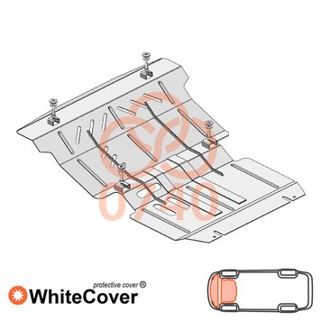 Захист двигуна, радіатора і редуктора для Mitsubishi L200 2015-2019 KOLCHUGA WhiteCover 4.0740.00 фото