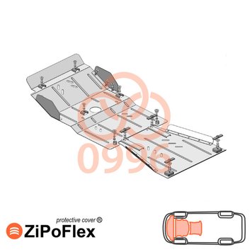 Захист двигуна, КПП і радіатора для Toyota Tacoma II 2004-2015 KOLCHUGA ZiPoFlex 2.0996.00 фото