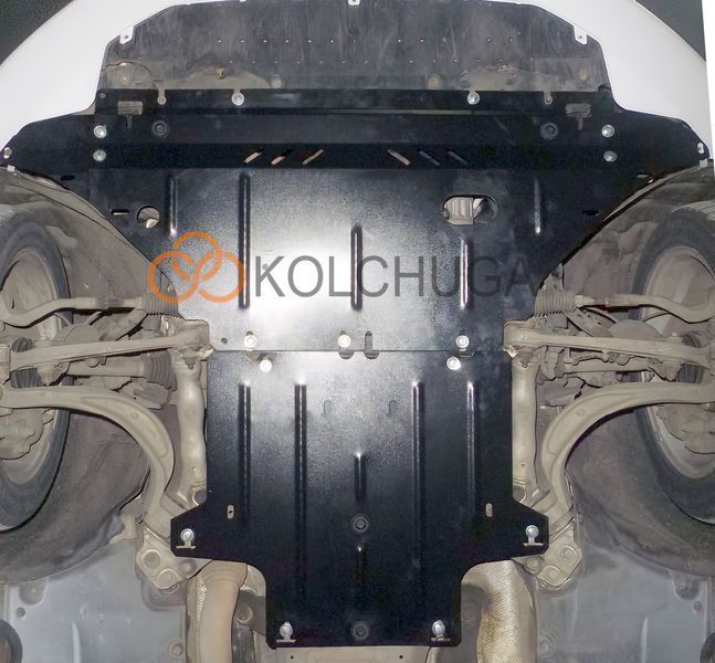 Захист двигуна, КПП і радіатора для Audi A4 В8 2007-2011 KOLCHUGA WhiteCover 4.0398.00 фото ##SPECS## Об'єм двигуна: 2.0TDI; 3.0TDI | Примітка: тільки гідропідсилювач керма