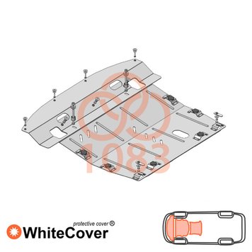 Захист двигуна, КПП і радіатора для Nissan Murano II Z51 2008-2014 KOLCHUGA WhiteCover 4.1083.00 фото