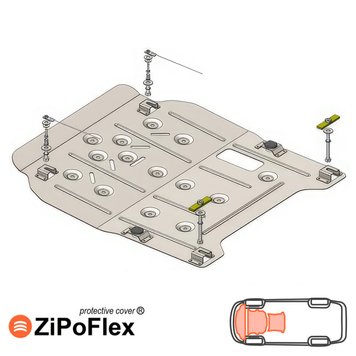 Захист двигуна, КПП і радіатора для Opel Zafira Tourer С 2011- KOLCHUGA ZiPoFlex 2.0504.00 фото