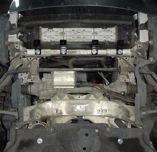 Защита двигателя, радиатора и рулевых реек для BMW 5 F10 2010- KOLCHUGA ALuOX 3.0805.00 фото ##SPECS## Объем двигателя: 3,0; 2,0и | Примечание: АКПП/задний привод