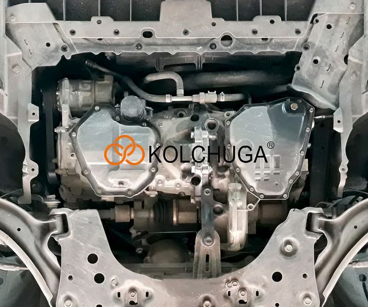 Захист двигуна, КПП і радіатора для Nissan Sentra B17 рестайлинг 2016-2019 KOLCHUGA ZiPoFlex 2.1013.00 фото ##SPECS## Об'єм двигуна: V-1,8і | Примітка: АКПП / USA