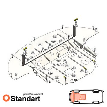 Захист двигуна, КПП і радіатора для Kia Optima JF 2015-2018 KOLCHUGA Standart 1.1062.00 фото