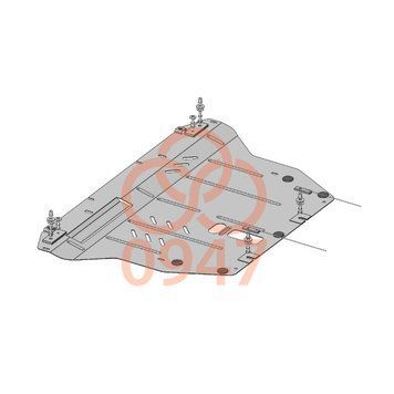 фото Захист двигуна і КПП для Ford Focus IV 2019- KOLCHUGA WhiteCover 4.0947.00  ##SPECS## Об'єм двигуна: V-1,5і; 1,5TDI; 2,0TDI | Примітка: АКПП; 2,0TDI -МКПП