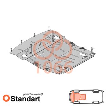 Захист двигуна, КПП і радіатора для Nissan Murano III Z52 2014- KOLCHUGA Standart 1.1066.00 фото