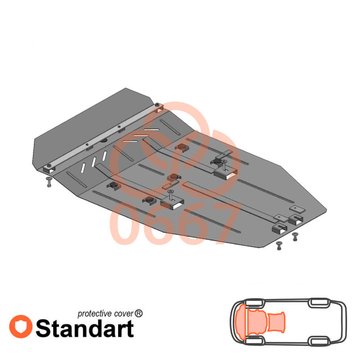 Захист двигуна, КПП і радіатора для Mercedes-Benz Viano D W639 2005-2010 KOLCHUGA Standart 1.0667.00 фото