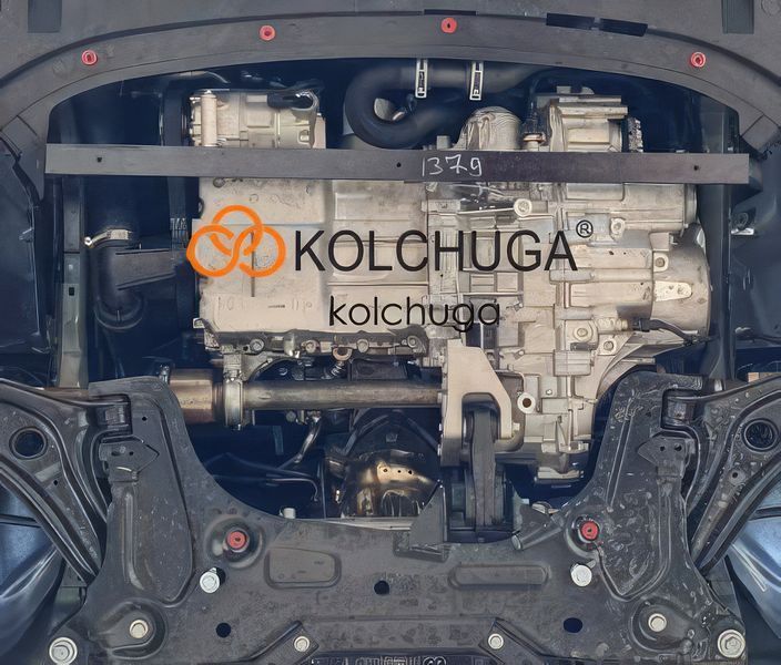 Защита двигателя и КПП для Ford Transit Courier II / Tourneo Courier II 2023- KOLCHUGA WhiteCover 4.1379.00 фото ##SPECS## Объем двигателя: V-1,0 EcoBoost; 1,5TDCI | Примечание: АКПП\МКПП