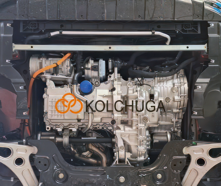 Защита двигателя и КПП для MG HS 2024-2026 KOLCHUGA ALuOX 3.1401.00 фото ##SPECS## Объем двигателя: V-1,5i | Примечание: