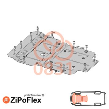Захист двигуна, КПП і радіатора для Audi A8 D4 2010-2017 KOLCHUGA ZiPoFlex 2.0831.00 фото