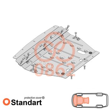 Захист двигуна, КПП і радіатора для Chery Tiggo 8 2018- KOLCHUGA Standart 1.0862.00 фото