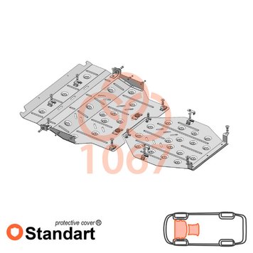 Захист двигуна і КПП для Subaru Outback 6 BT 2019- KOLCHUGA Standart 1.1067.00 фото