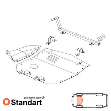 Захист двигуна для Audi A6 C4 1994-1997 KOLCHUGA Standart 1.9087.00 фото