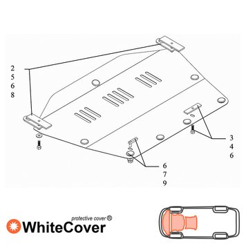 Захист двигуна, КПП і радіатора для Honda Civic VIII 2006-2012 KOLCHUGA WhiteCover 4.0170.00 фото